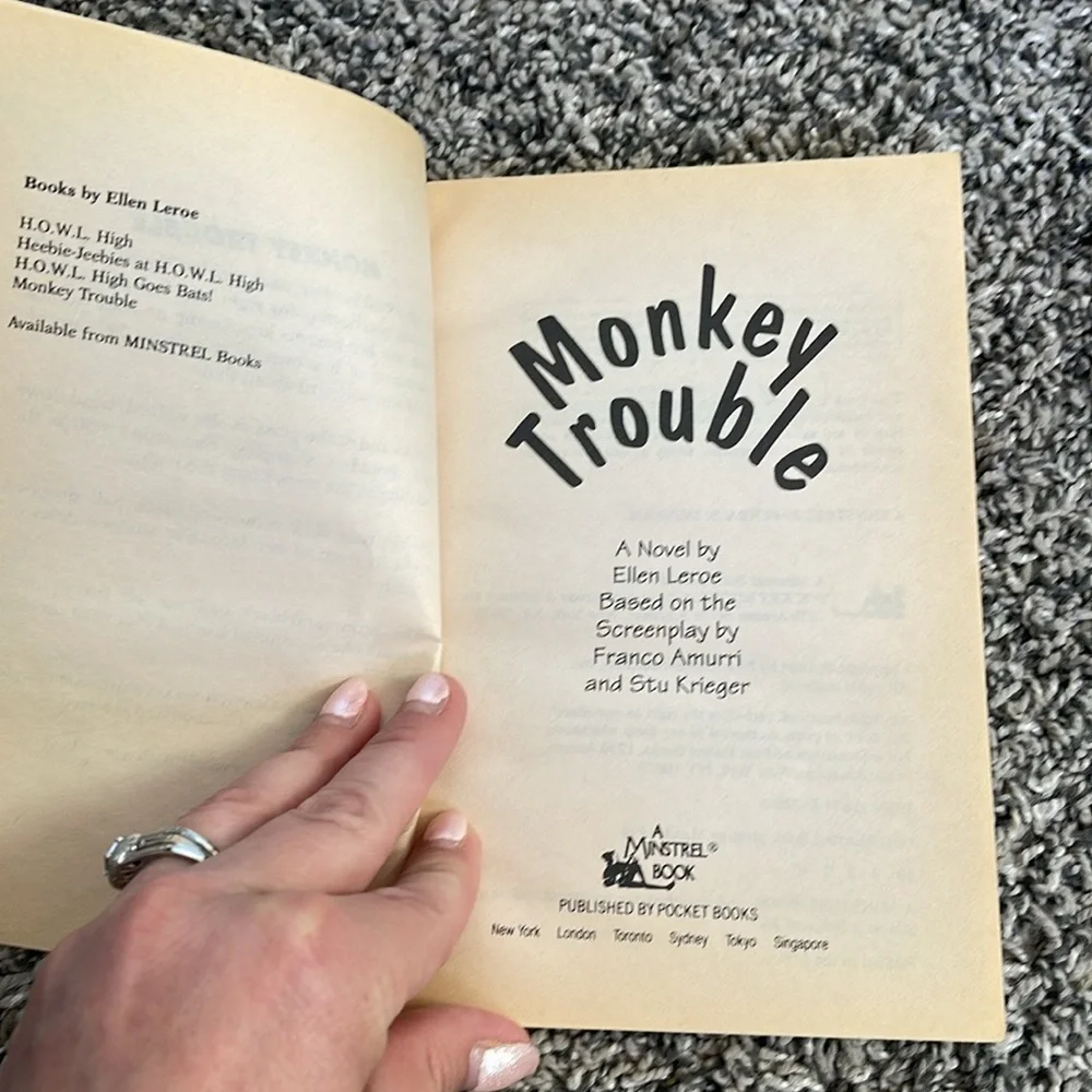 Monkey Trouble by Ellen Leroe based on screenplay major motion picture book